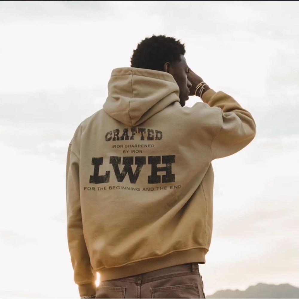 Crafted Locust and Wild Honey Branded Gradient Mens Hoodie Iron Sharpens Iron